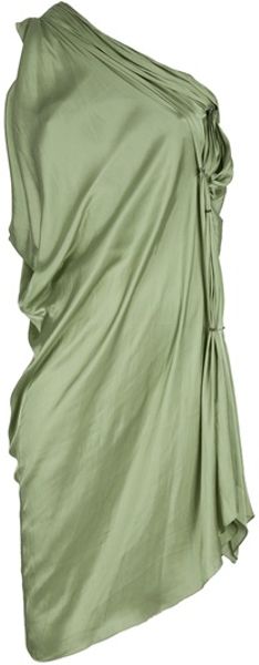 Lanvin Asymmetrical Dress in Green - Lyst