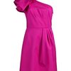 Lela Rose One Shoulder Dress in Pink (fuschia) - Lyst