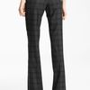 Oscar De La Renta Plaid Flannel Trousers in Black - Lyst
