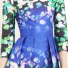 Oscar De La Renta Leaf Print Silk Cotton Dress in Multicolor (royal multi) - Lyst