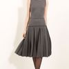Oscar De La Renta Drop Waist Flannel Dress in Gray (steel) - Lyst