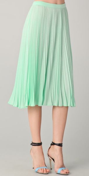 Tibi Pleated Skirt in Green (mint) - Lyst