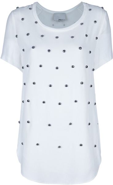 3.1 Phillip Lim Studded Tunic Top in White - Lyst