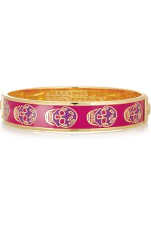 Alexander McQueen Enameled Brass Skull Bracelet - Lyst