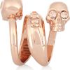 Alexander Mcqueen Swarovski Crystal Doubleskull Ring in Gold - Lyst