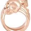 Alexander Mcqueen Swarovski Crystal Doubleskull Ring in Gold - Lyst
