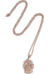 Alexander McQueen Swarovski Crystal and Pearl Skull Necklace