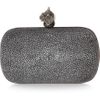 Alexander Mcqueen Punk Shell Stingray Box Clutch in Gray (pewter) - Lyst