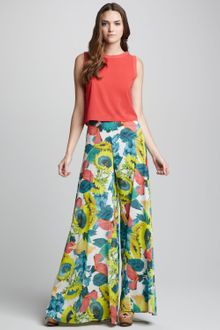 Alice + Olivia Wide Leg Printed Pants - Lyst