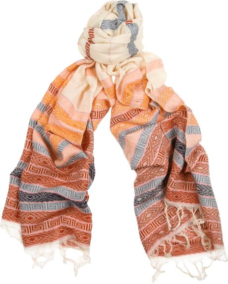 Antik Batik Carrie Intarsia Cotton Scarf in Multicolor (multicolored) - Lyst