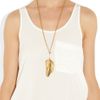 Aurelie Bidermann 18karat Golddipped Feather Necklace in Blue (gold) - Lyst