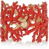 Aurelie Bidermann Aphrodite Enameled 18karat Goldplated Cuff in Red (gold) - Lyst