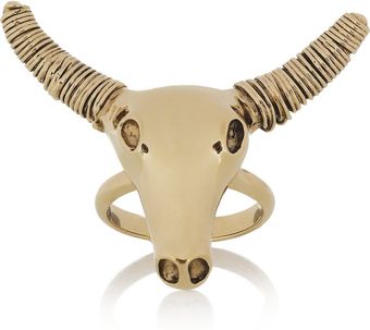 Aurelie Bidermann Wild West 18karat Goldplated Taurus Ring - Lyst
