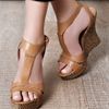 Belle By Sigerson Morrison Braiden Wedge Sandals in Brown (tan) - Lyst