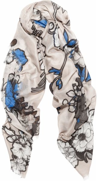  Scrapbook Floral Printed Modal and Cashmereblend Scarf 
