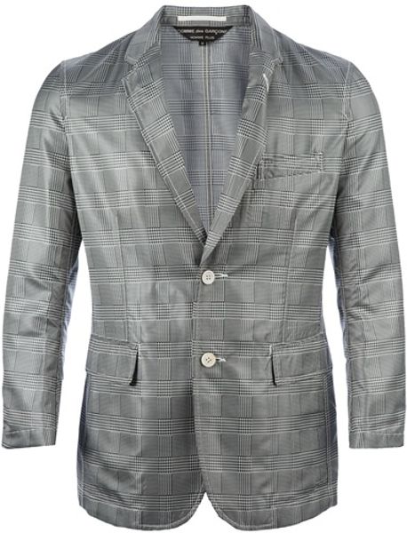 Comme Des Garçons Check Jacket in Gray for Men (black) - Lyst