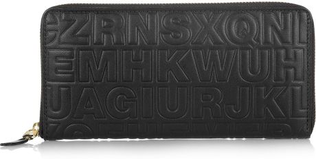 Comme Des Garçons Embossed Leather Wallet in Black - Lyst