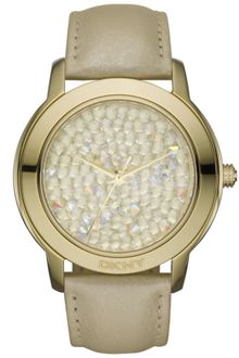 DKNY Champagne Leather Strap - Lyst
