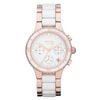 Dkny Womens Chronograph Rose Gold Tone Stainless Steel and White Ceramic Bracelet 38mm in White (rose) - Lyst
