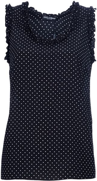 Dolce & Gabbana Polka Dot Top in Black - Lyst
