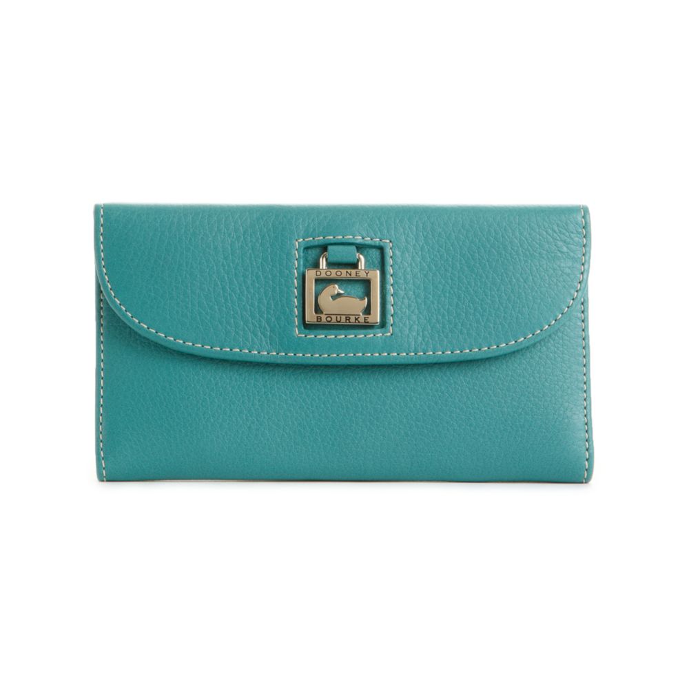 Dooney & Bourke Portofina Leather Continental Clutch Wallet in Blue