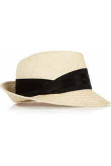 Eugenia Kim Max Satintrimmed Straw Fedora - Lyst