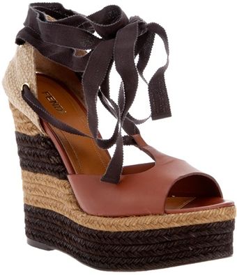 Fendi Wedge Sandal - Lyst