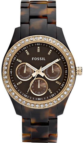  Watch Womens Stella Tortoise Resin Bracelet with Crystals 37mm 