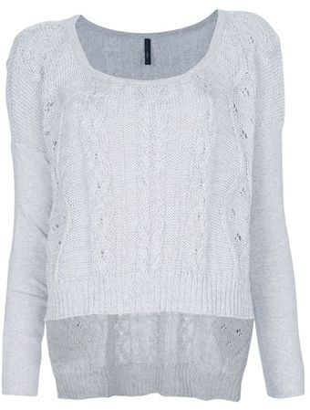 High Cable Knit Sweater - Lyst