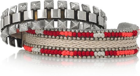 Isabel Marant Mad Mum Amp Flass Set Of Two Cuffs in White (silver) - Lyst