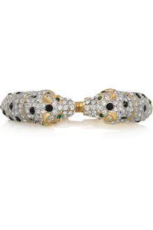 Kenneth Jay Lane 22karat Goldplated Crystal Jaguar Cuff - Lyst