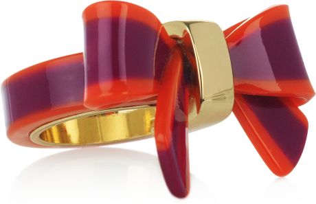 Marc By Marc Jacobs Jacobson Brass and Acetate Bow Ring in Gold - Lyst