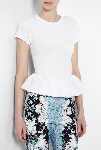  Neoprene Peplum Zip Back Couture Tshirt 