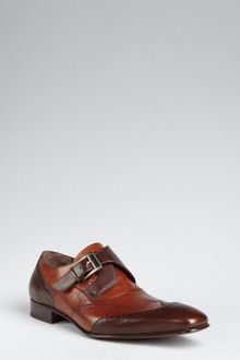 Mezlan Brown Leather Otis Wingtip Monk Straps - Lyst