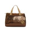 Michael Kors Jet Set Monogram Grayson Satchel in Brown (cocoa) - Lyst