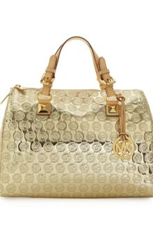Michael Kors Jet Set Monogram Grayson Satchel - Lyst