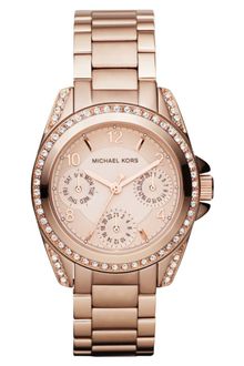 Michael Kors Womens Chronograph Rose Gold Tone Stainless Steel Bracelet 33mm - Lyst