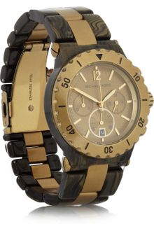 Michael Kors Stainless Steel and Acetate Chronograph Watch - Lyst
