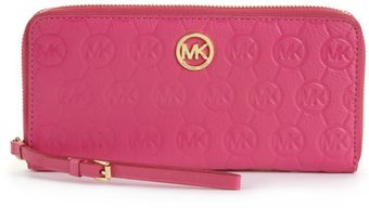 Michael Kors Monogram Zip Around Continental Wallet - Lyst