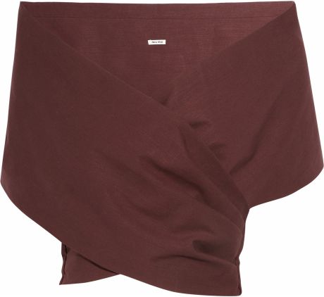 Miu Miu Crossover Cotton Stole in Purple (bordeaux) - Lyst