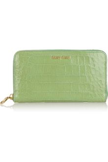 Miu Miu Croceffect Glossedleather Wallet - Lyst