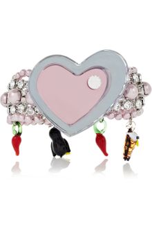 Miu Miu Plexiglass Crystal and Glass Pearl Charm Bracelet - Lyst
