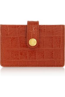 Miu Miu Croceffect Glossedleather Cardholder - Lyst