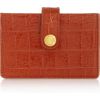 Miu Miu Croceffect Glossedleather Cardholder in Red - Lyst