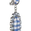 Miu Miu Gingham and Plexiglass Crystal Clip Earrings in Blue (silver) - Lyst