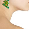 Miu Miu Plexiglass Crystal Lightning Bolt Clip Earrings in Green (silver) - Lyst