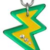 Miu Miu Plexiglass Crystal Lightning Bolt Clip Earrings in Green (silver) - Lyst