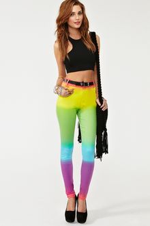 Nasty Gal Jordan Skinny Jeans Rainbow - Lyst