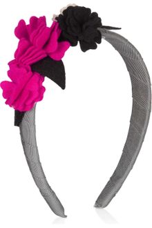 Olympia Le-Tan Felt Flowerembellished Grosgrain Headband - Lyst