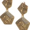 Oscar De La Renta 24karat Goldplated Woodeffect Clip Earrings in Gold - Lyst